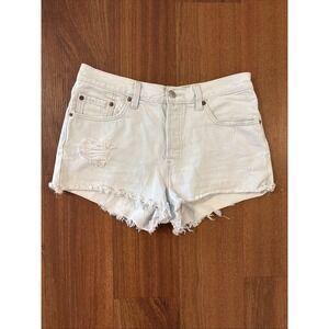 Levi's 501 Women's Blue Light Wash Denim Cut-Off Shorts Size 28 Regular